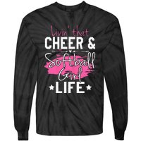 Funny Softball Cheer Lover Graphic Women Cheerleader Tie-Dye Long Sleeve Shirt