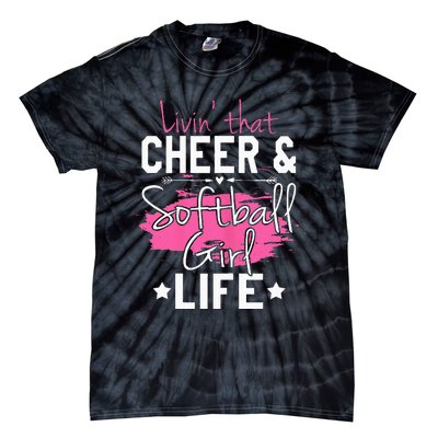 Funny Softball Cheer Lover Graphic Women Cheerleader Tie-Dye T-Shirt