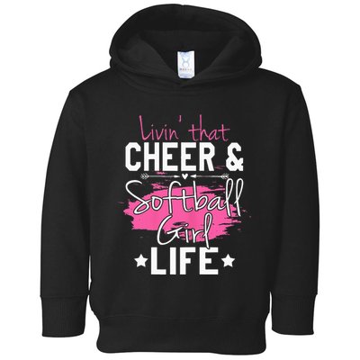 Funny Softball Cheer Lover Graphic Women Cheerleader Toddler Hoodie