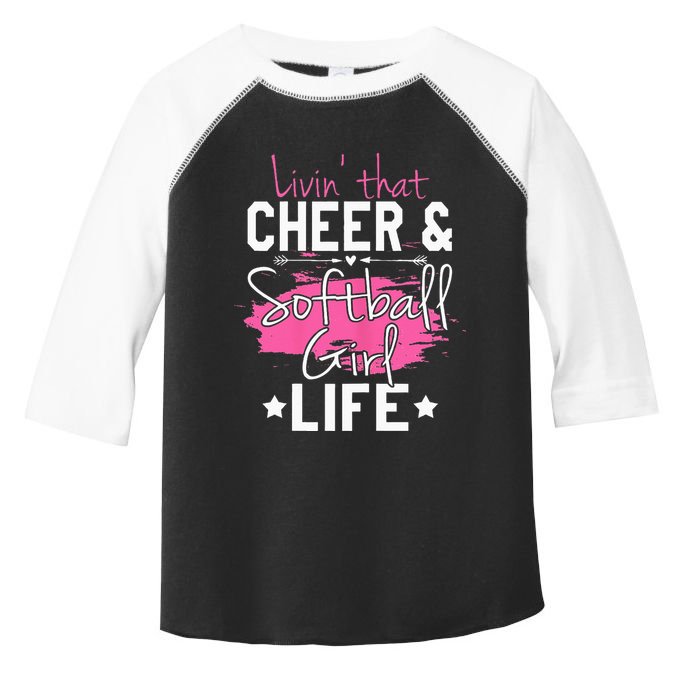 Funny Softball Cheer Lover Graphic Women Cheerleader Toddler Fine Jersey T-Shirt