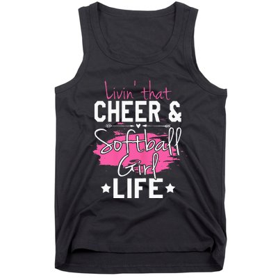 Funny Softball Cheer Lover Graphic Women Cheerleader Tank Top