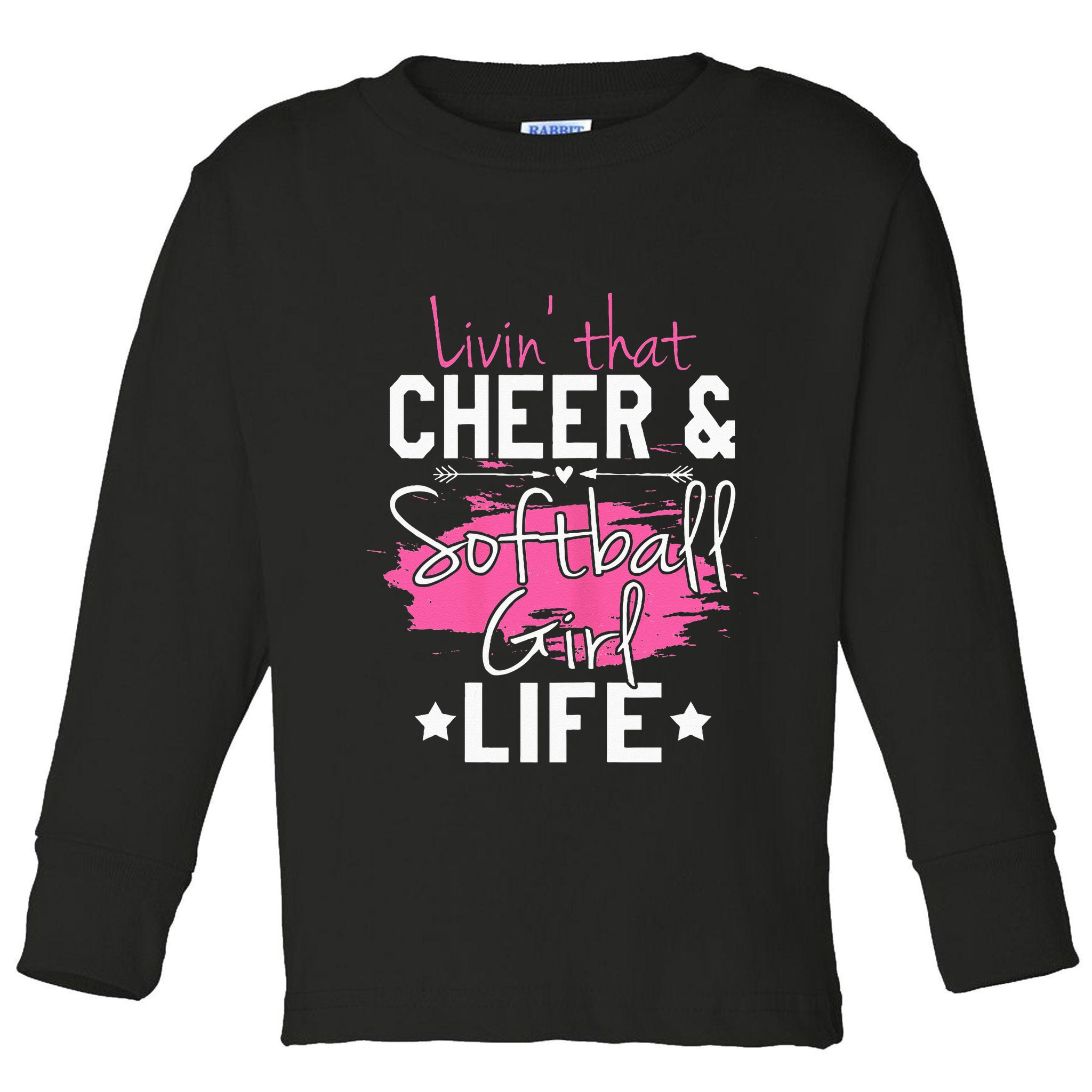 Funny Softball Cheer Lover Graphic Women Cheerleader Toddler Long Sleeve Shirt