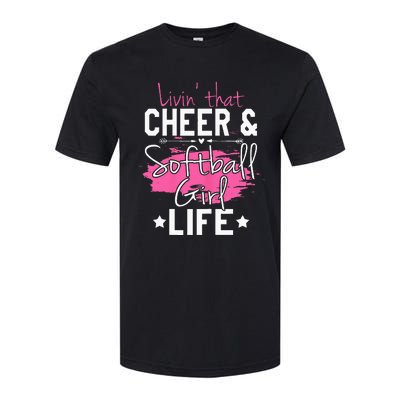 Funny Softball Cheer Lover Graphic Women Cheerleader Softstyle® CVC T-Shirt