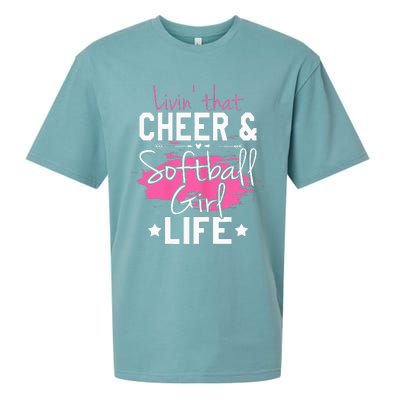 Funny Softball Cheer Lover Graphic Women Cheerleader Sueded Cloud Jersey T-Shirt