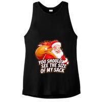 Funny Santa Claus You Should See The Size Of My Sack Ladies PosiCharge Tri-Blend Wicking Tank