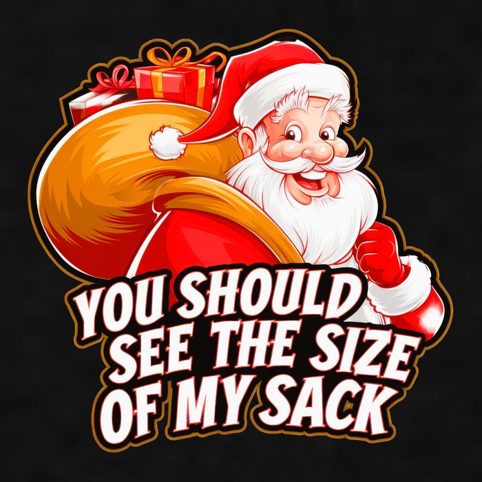 Funny Santa Claus You Should See The Size Of My Sack Ladies PosiCharge Tri-Blend Wicking Tank