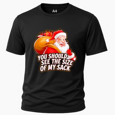 Funny Santa Claus You Should See The Size Of My Sack Performance Shirt