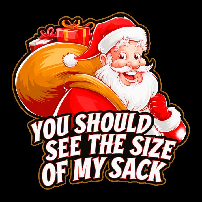 Funny Santa Claus You Should See The Size Of My Sack Drawstring Bag
