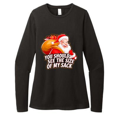 Funny Santa Claus You Should See The Size Of My Sack Womens CVC Long Sleeve Shirt