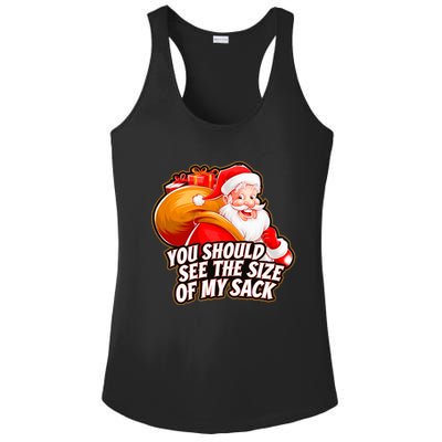 Funny Santa Claus You Should See The Size Of My Sack Ladies PosiCharge Competitor Racerback Tank