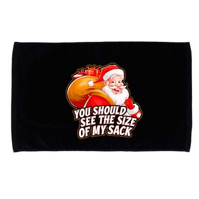 Funny Santa Claus You Should See The Size Of My Sack Microfiber Hand Towel