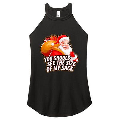 Funny Santa Claus You Should See The Size Of My Sack Women's Perfect Tri Rocker Tank