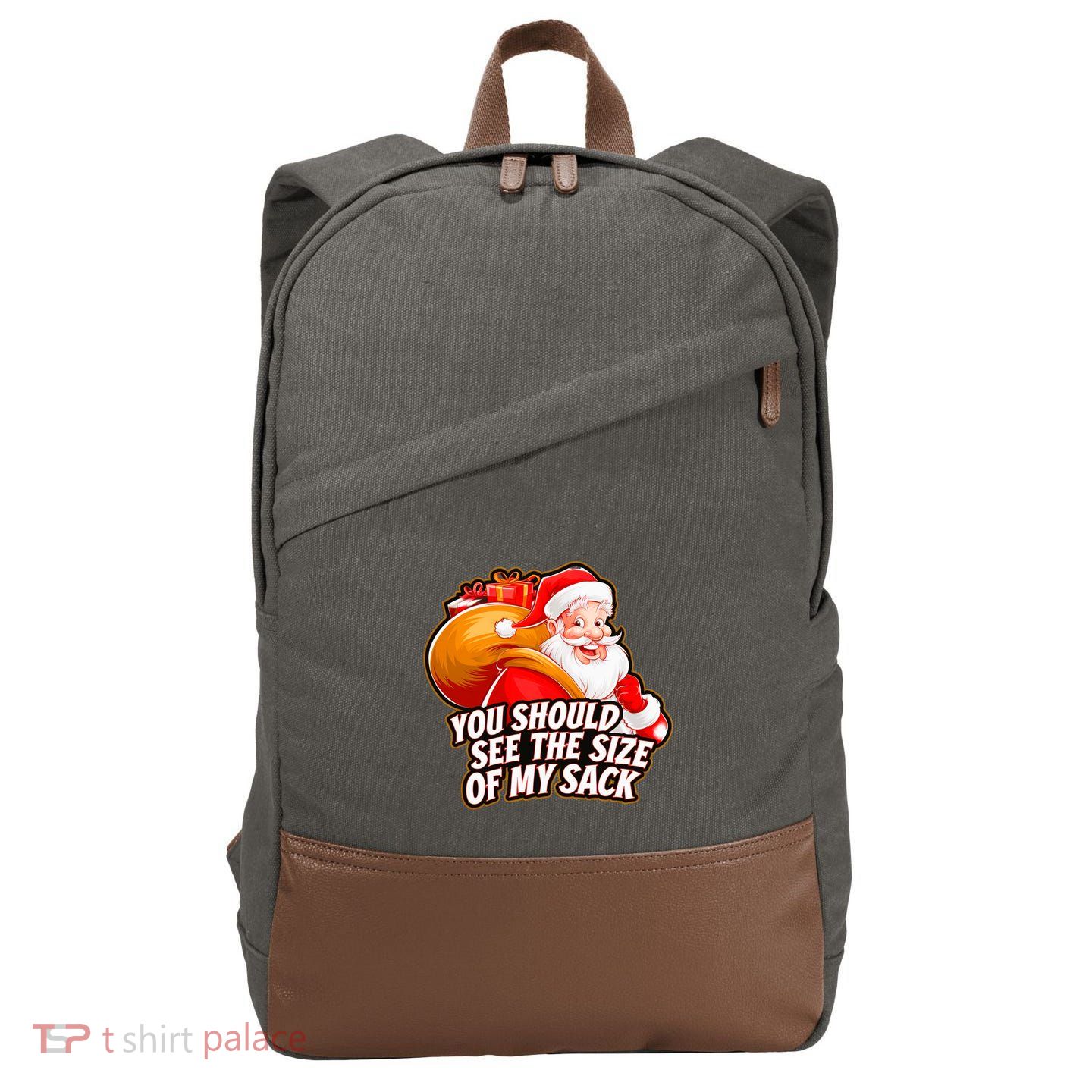 Funny Santa Claus You Should See The Size Of My Sack Cotton Canvas Backpack