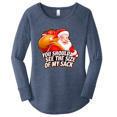 Funny Santa Claus You Should See The Size Of My Sack Women's Perfect Tri Tunic Long Sleeve Shirt