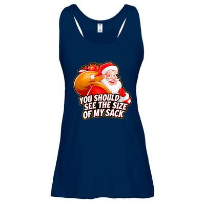 Funny Santa Claus You Should See The Size Of My Sack Ladies Essential Flowy Tank