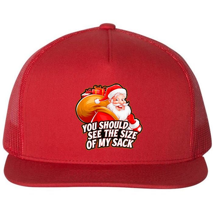 Funny Santa Claus You Should See The Size Of My Sack Flatbill Hat