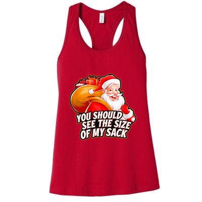 Funny Santa Claus You Should See The Size Of My Sack Womens Tank Top