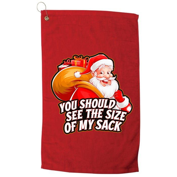 Funny Santa Claus You Should See The Size Of My Sack Golf Towel