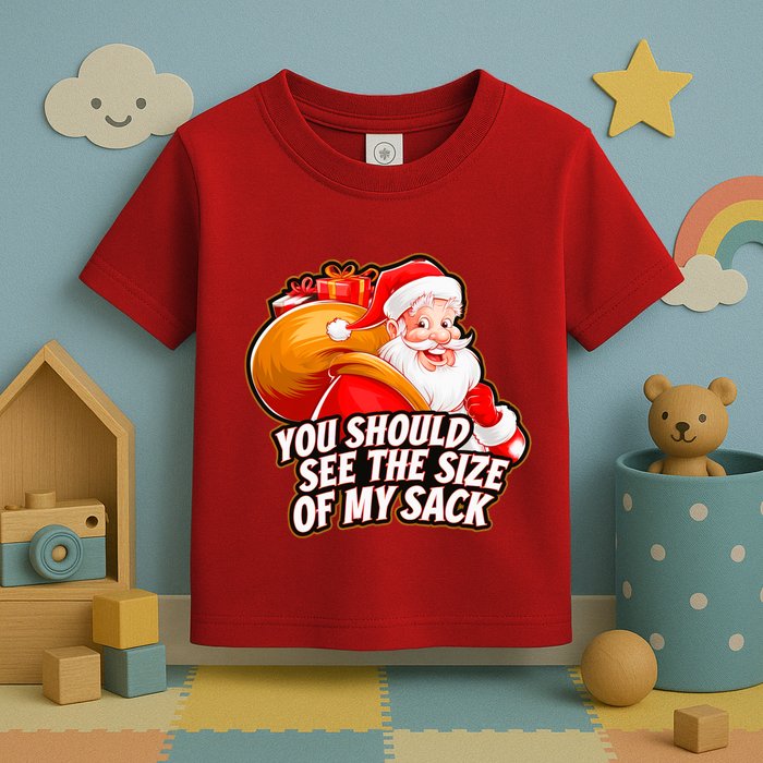 Funny Santa Claus You Should See The Size Of My Sack Toddler T-Shirt