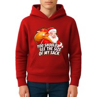Funny Santa Claus You Should See The Size Of My Sack Kids Hoodie