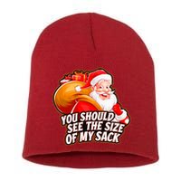 Funny Santa Claus You Should See The Size Of My Sack Short Acrylic Beanie