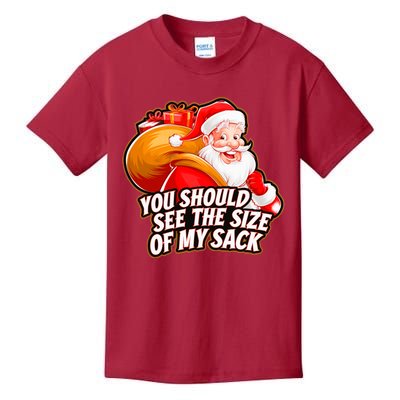 Funny Santa Claus You Should See The Size Of My Sack Kids T-Shirt