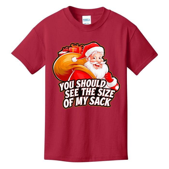 Funny Santa Claus You Should See The Size Of My Sack Kids T-Shirt