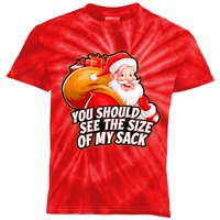 Funny Santa Claus You Should See The Size Of My Sack Kids Tie-Dye T-Shirt