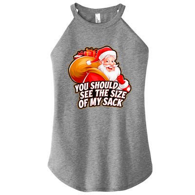 Funny Santa Claus You Should See The Size Of My Sack Women's Perfect Tri Rocker Tank