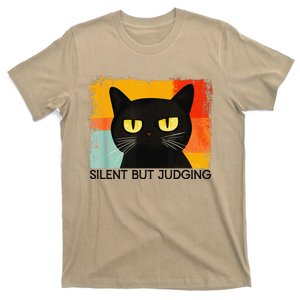 Funny Silly Cat Silent But Judging Funny Sarcastic Saying T-Shirt