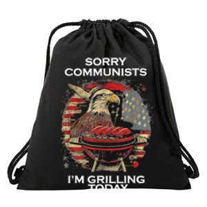 Funny Sorry Communists Im Grilling Today Drawstring Bag