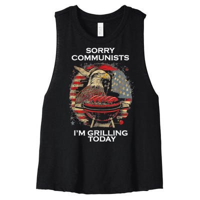 Funny Sorry Communists Im Grilling Today Women's Racerback Cropped Tank