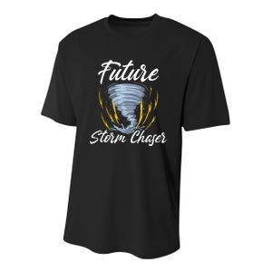 Future Storm Chaser Meteorologist Meteorology Youth Performance Sprint T-Shirt