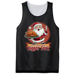 Funny Santa Claud YouRe Gonna Need A Bigger Fork Mesh Reversible Basketball Jersey Tank