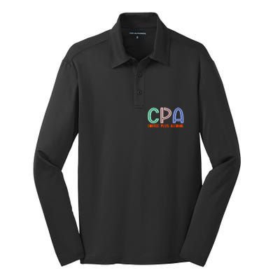 Funny Saying Cpa Finance Banking Accounting Coffee Humor Gift Silk Touch Performance Long Sleeve Polo