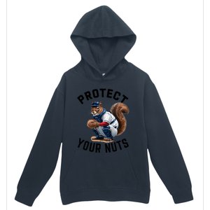 Funny Squirrel Catcher Baseball Lover Protect Your Nuts Gift Urban Pullover Hoodie