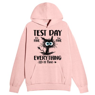 Funny Stressed Cat Teacher Student Testing Day Urban Pullover Hoodie