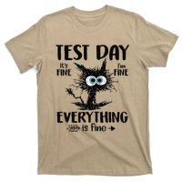 Funny Stressed Cat Teacher Student Testing Day T-Shirt