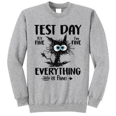 Funny Stressed Cat Teacher Student Testing Day Sweatshirt