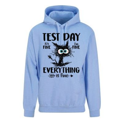 Funny Stressed Cat Teacher Student Testing Day Unisex Surf Hoodie