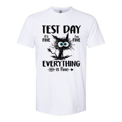 Funny Stressed Cat Teacher Student Testing Day Softstyle CVC T-Shirt