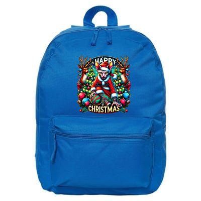 Funny Sphynx Cat Play Basketball Happy Christmas Gift 16 in Basic Backpack