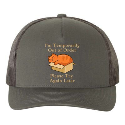 Funny Sleepy Cat Temporarily Out Of Order Yupoong Adult 5-Panel Trucker Hat