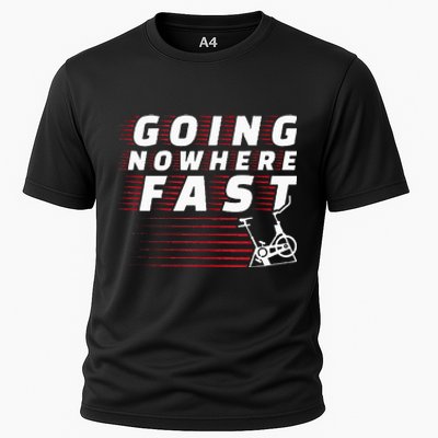 Funny Spin Class Going Nowhere Fast Indoor Cycling Spinning Cooling Performance Crew T-Shirt