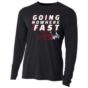 Funny Spin Class Going Nowhere Fast Indoor Cycling Spinning Cooling Performance Long Sleeve Crew