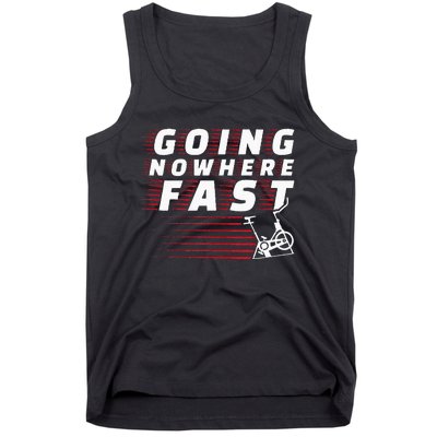 Funny Spin Class Going Nowhere Fast Indoor Cycling Spinning Tank Top