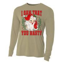 Funny Santa Claus I Saw That You Nasty Christmas Xmas Cooling Performance Long Sleeve Crew