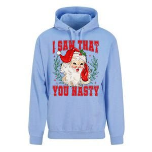 Funny Santa Claus I Saw That You Nasty Christmas Xmas Unisex Surf Hoodie