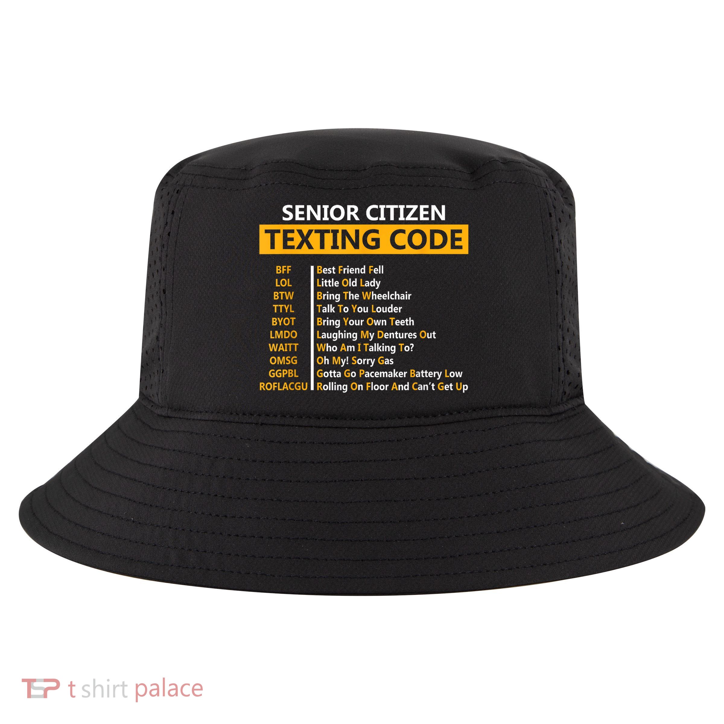 Funny Senior Citizens Texting Code Fathers Day For Grandpa Cool Comfort Performance Bucket Hat