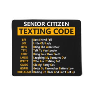 Funny Senior Citizens Texting Code Fathers Day For Grandpa Mousepad